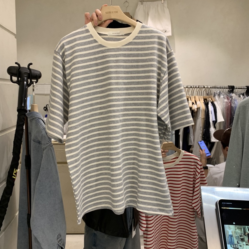 SALONDEMAG韓國㊣直郵東大門代購女裝新款職業休閑時尚25春夏T恤SALONDEMAGT恤圖色2