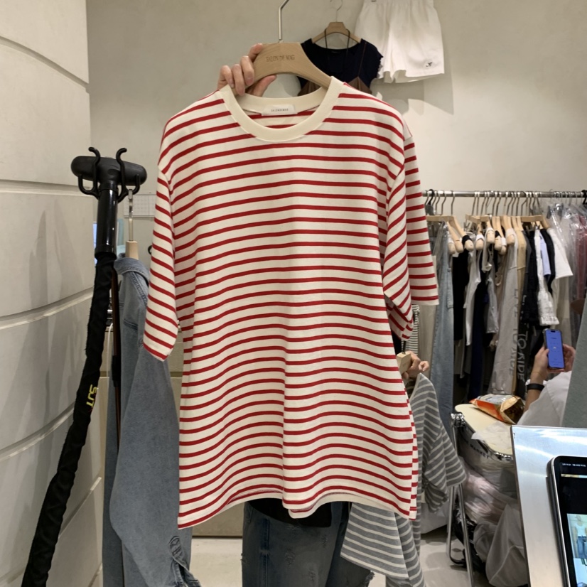 SALONDEMAG韓國㊣直郵東大門代購女裝新款職業休閑時尚25春夏T恤SALONDEMAGT恤圖色3