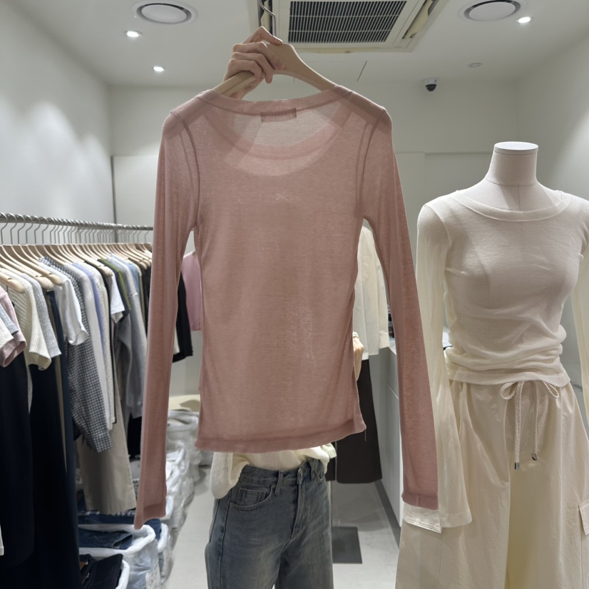 GLORY直郵韓國代購㊣女裝新品職業熱賣25春夏時尚長袖T恤復古GLORY長袖T恤