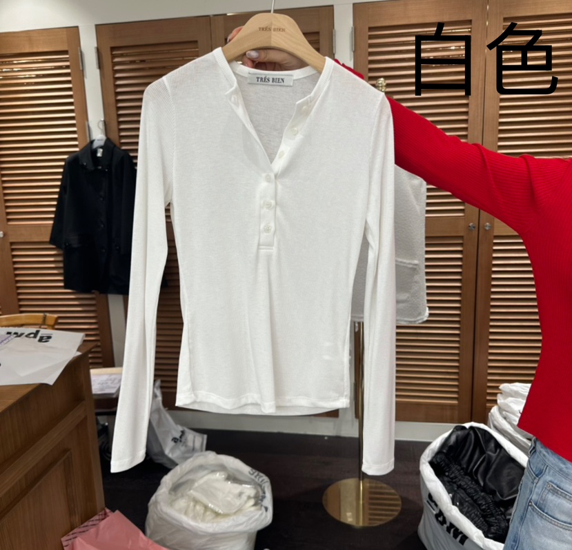 TRES BIEN韓國直郵㊣東大門實拍女裝新品時尚熱賣人氣長袖T恤TRES BIEN長袖T恤