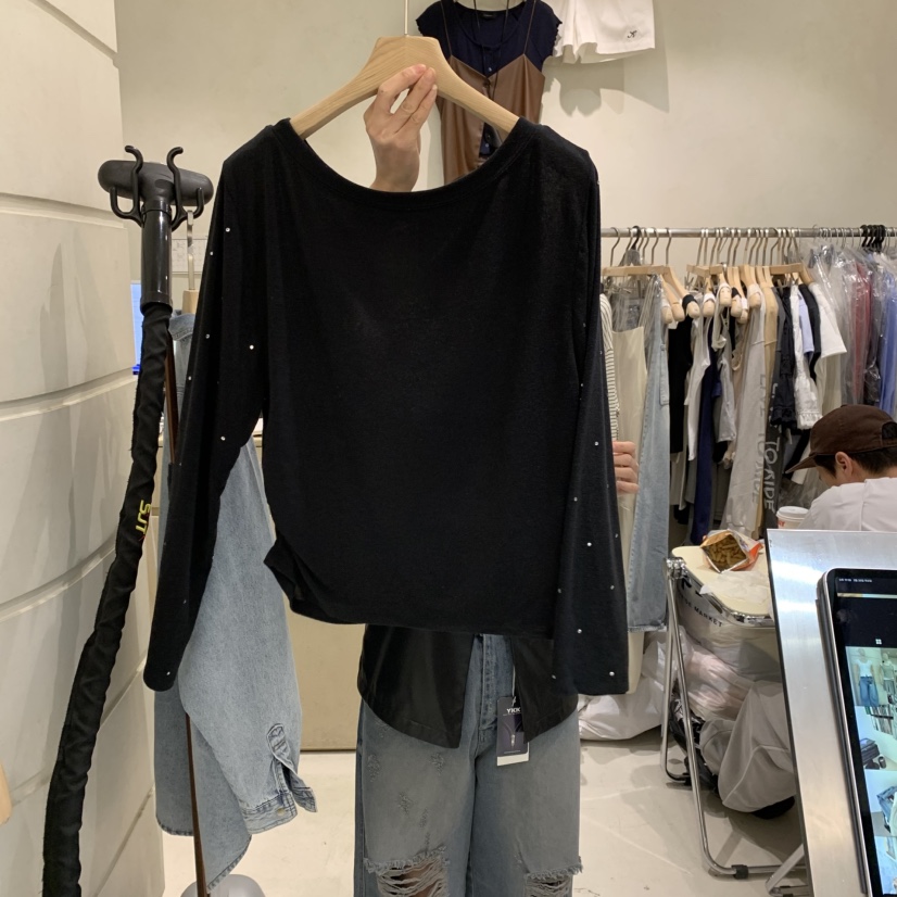 SALONDEMAG韓國㊣直郵東大門代購女裝新品25春夏時尚長袖T恤SALONDEMAG長袖T恤