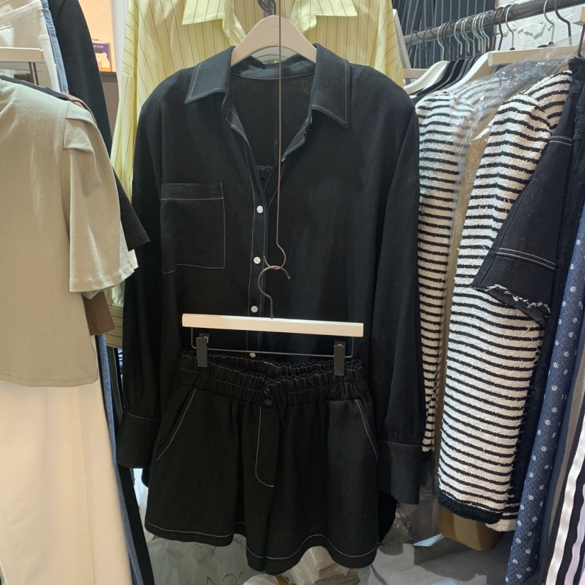 OZ直郵韓國代購㊣女裝新品時尚休閑熱賣套裝兩件套套裝亞麻OZ.ounce套裝圖色3