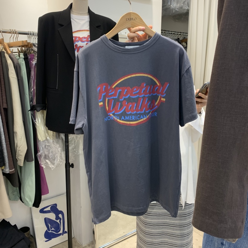 DUPLO韓國直郵㊣東大門實拍女裝新品休閑推薦職業25春夏T恤DUPLOT恤圖色2