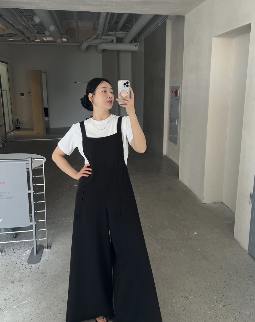 VERNI韓國㊣直郵東大門代購女裝新品熱賣休閑25春夏時尚背帶褲VERNI背帶褲