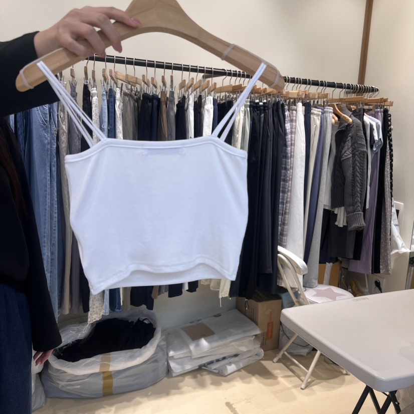 BUT韓國㊣直郵東大門代購女裝新品25春夏熱賣人氣吊帶背心短款button吊帶/背心
