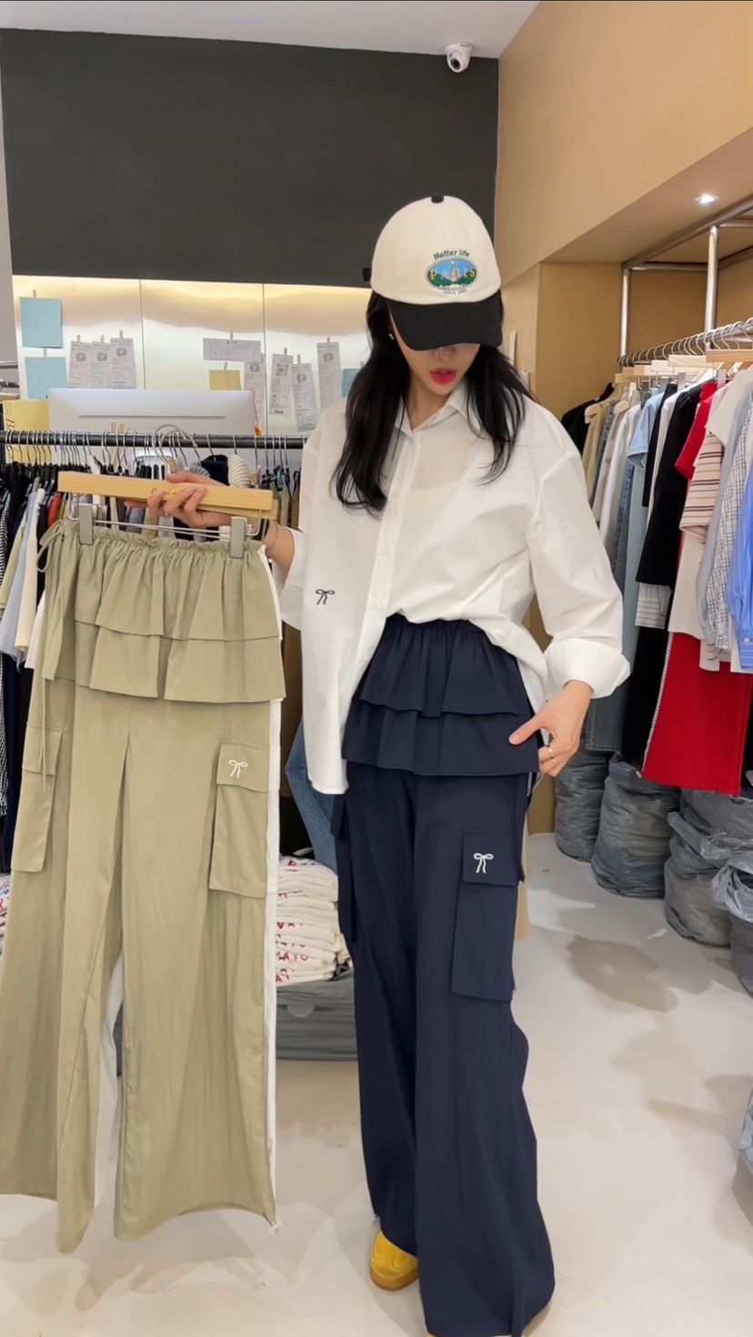 BOUND.A韓國㊣直郵東大門代購女裝新品推薦裙褲可拆卸蝴蝶結工裝BOUND.A裙褲