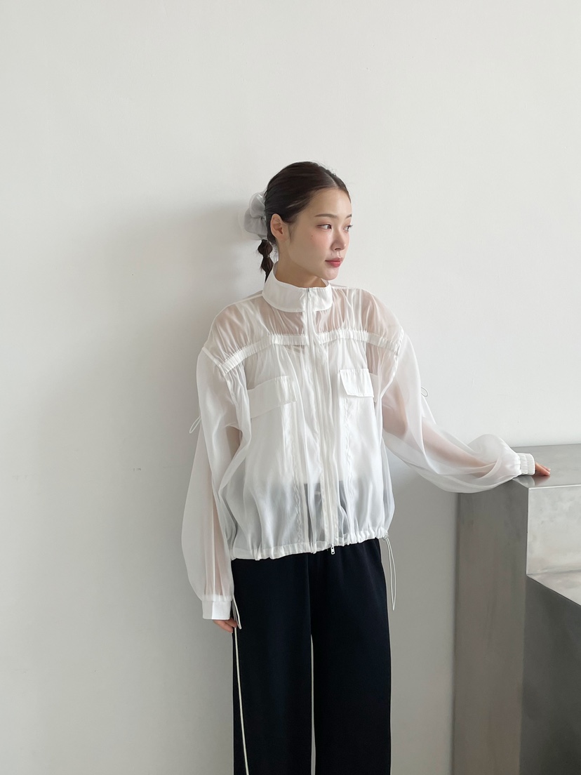 NEOUL韓國㊣直郵東大門代購女裝新款休閑25春夏推薦夾克歐根紗NEOUL/ahin雙領標簽夾克