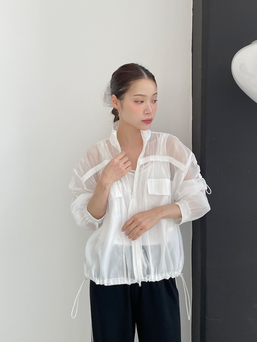 NEOUL韓國㊣直郵東大門代購女裝新款休閑25春夏推薦夾克歐根紗NEOUL/ahin雙領標簽夾克