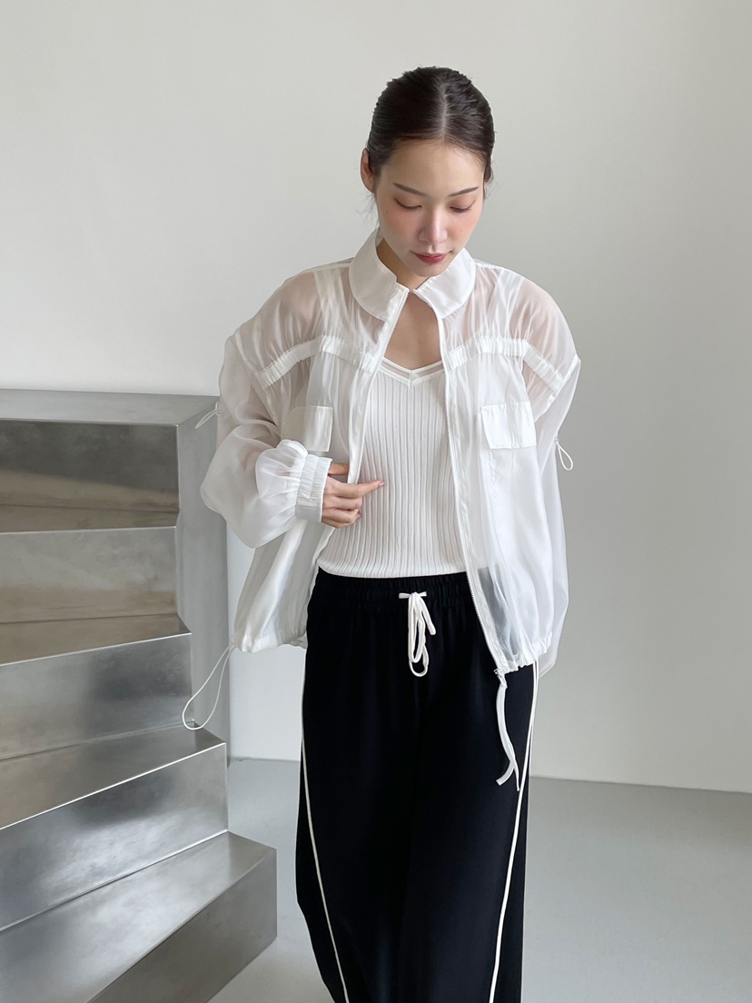 NEOUL韓國㊣直郵東大門代購女裝新款休閑25春夏推薦夾克歐根紗NEOUL/ahin雙領標簽夾克