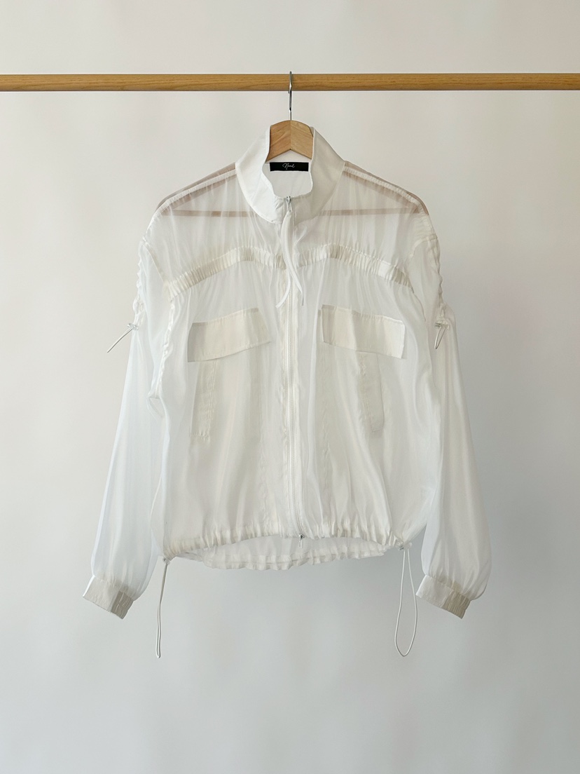 NEOUL韓國㊣直郵東大門代購女裝新款休閑25春夏推薦夾克歐根紗NEOUL/ahin雙領標簽夾克圖色1