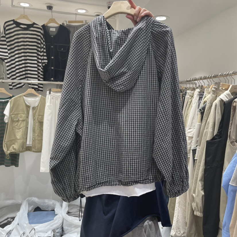 KIRA-Q韓國直郵㊣東大門實拍女裝新品人氣休閑推薦夾克格紋KIRA-Q夾克