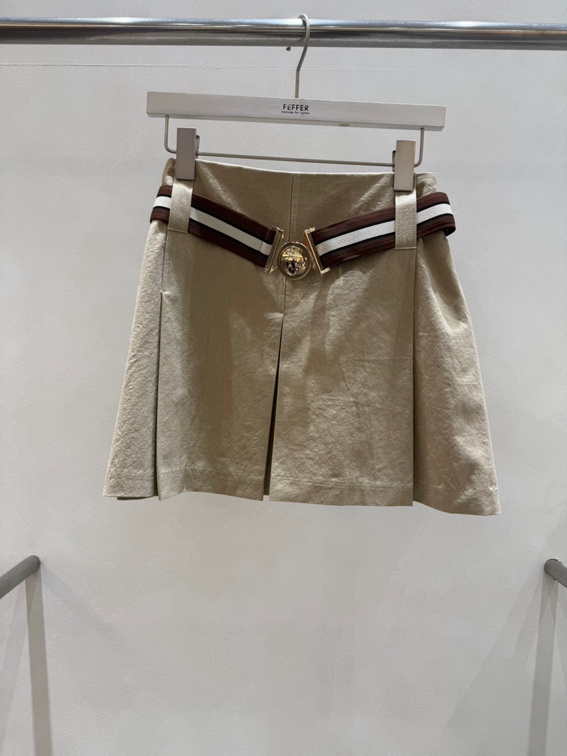 FEFFER韓國㊣直郵東大門代購女裝新品休閑時尚熱賣短裙含腰帶FEFFER短裙