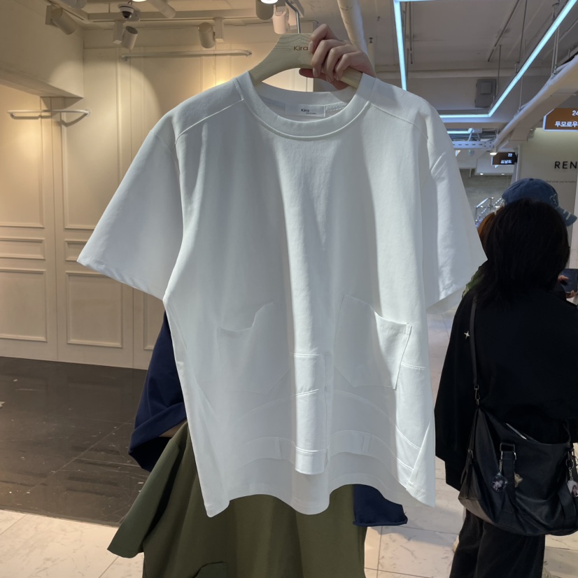 KIRA-Q韓國㊣直郵東大門代購女裝新款時尚休閑熱賣T恤口袋KIRA-QT恤圖色3