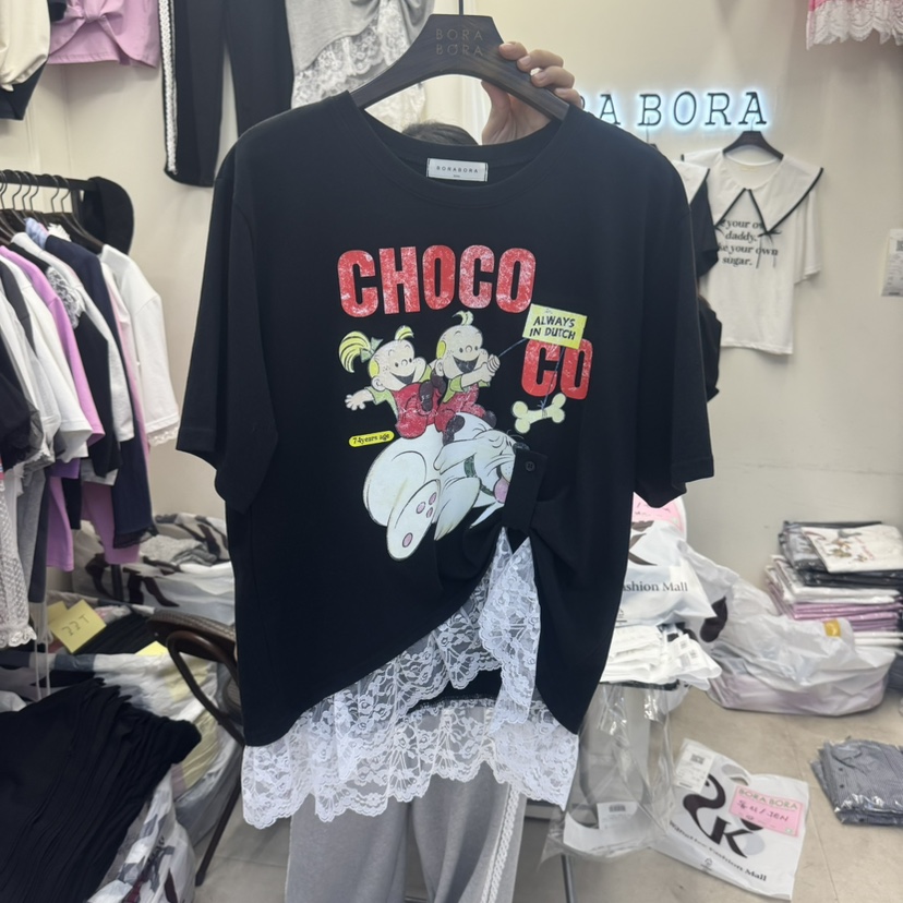 BORA BORA直郵韓國代購㊣女裝新款25春夏休閑人氣推薦時尚T恤BORA BORAT恤圖色3