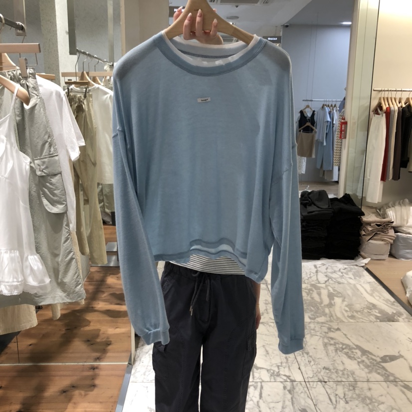 COMELY韓國㊣直郵東大門代購女裝新款熱賣推薦休閑長袖T恤天絲COMELY長袖T恤