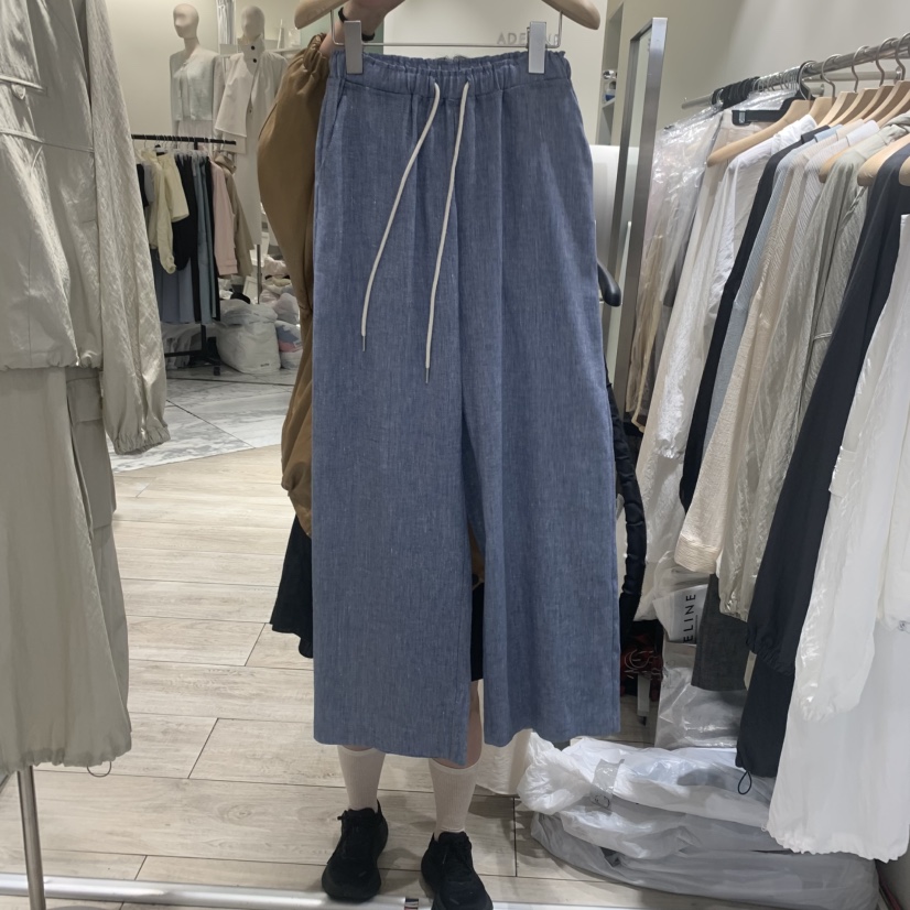 ADELINE韓國直郵㊣東大門實拍女裝新品休閑人氣25春夏休閑褲亞麻ADELINE休閑褲