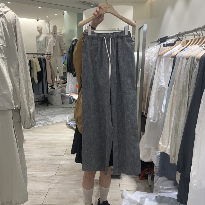 ADELINE韓國直郵㊣東大門實拍女裝新品休閑人氣25春夏休閑褲亞麻ADELINE休閑褲圖色2