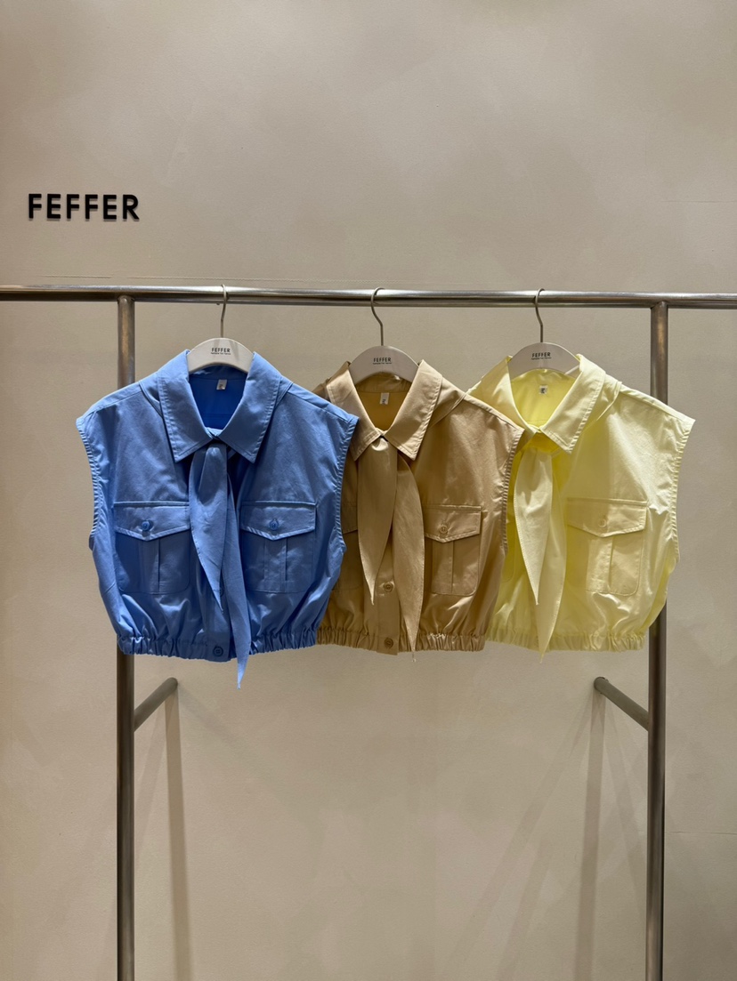 FEFFER韓國直郵㊣東大門實拍女裝新款熱賣25春夏時尚休閑馬甲FEFFER馬甲