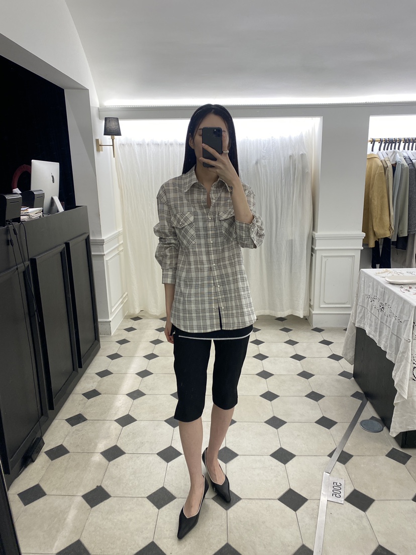 ETER韓國㊣直郵東大門代購女裝新款25春夏推薦襯衫蕾絲衫格紋eter/VERSO襯衫/蕾絲衫