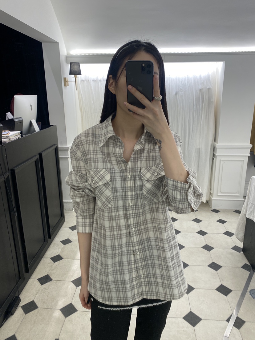 ETER韓國㊣直郵東大門代購女裝新款25春夏推薦襯衫蕾絲衫格紋eter/VERSO襯衫/蕾絲衫