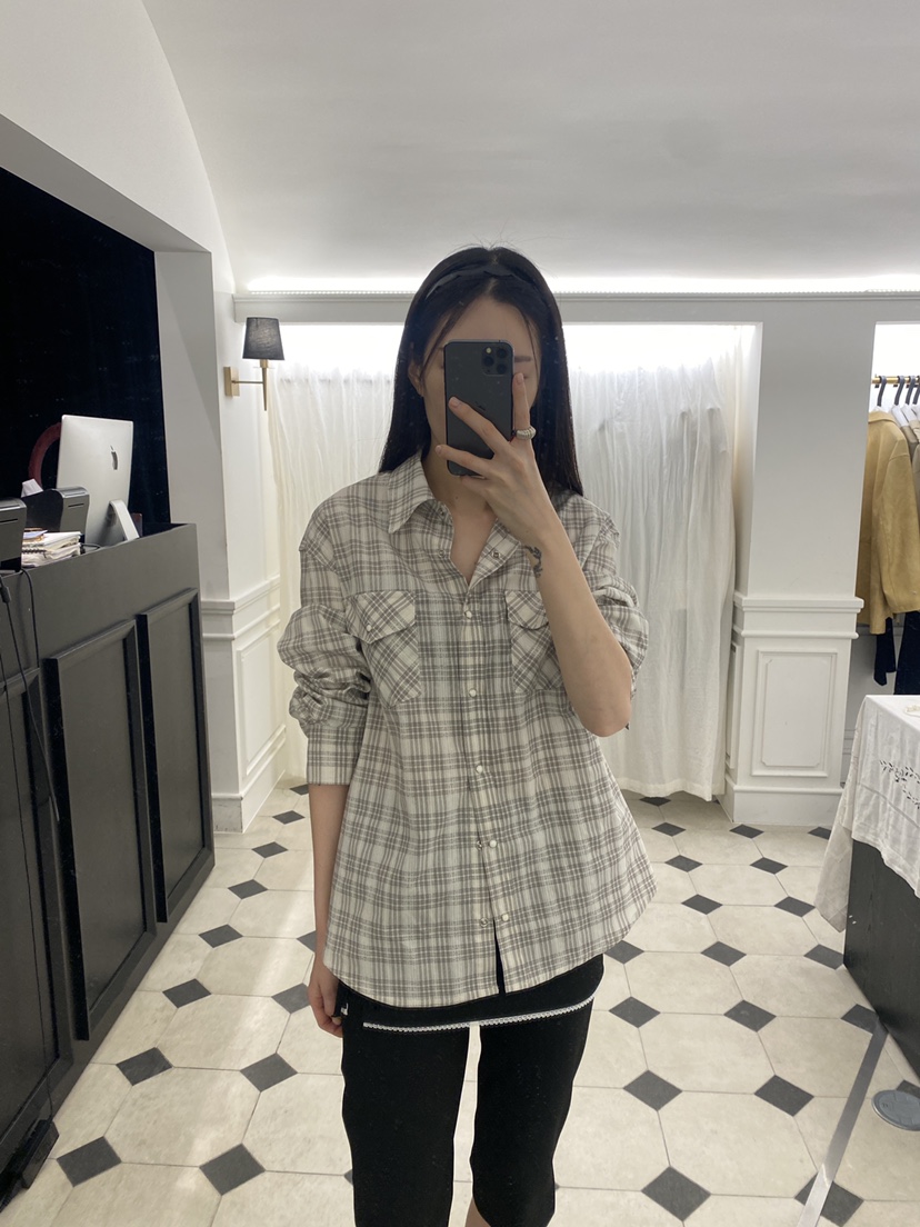 ETER韓國㊣直郵東大門代購女裝新款25春夏推薦襯衫蕾絲衫格紋eter/VERSO襯衫/蕾絲衫