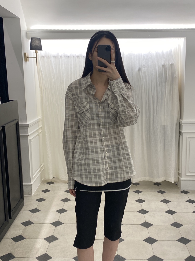 ETER韓國㊣直郵東大門代購女裝新款25春夏推薦襯衫蕾絲衫格紋eter/VERSO襯衫/蕾絲衫