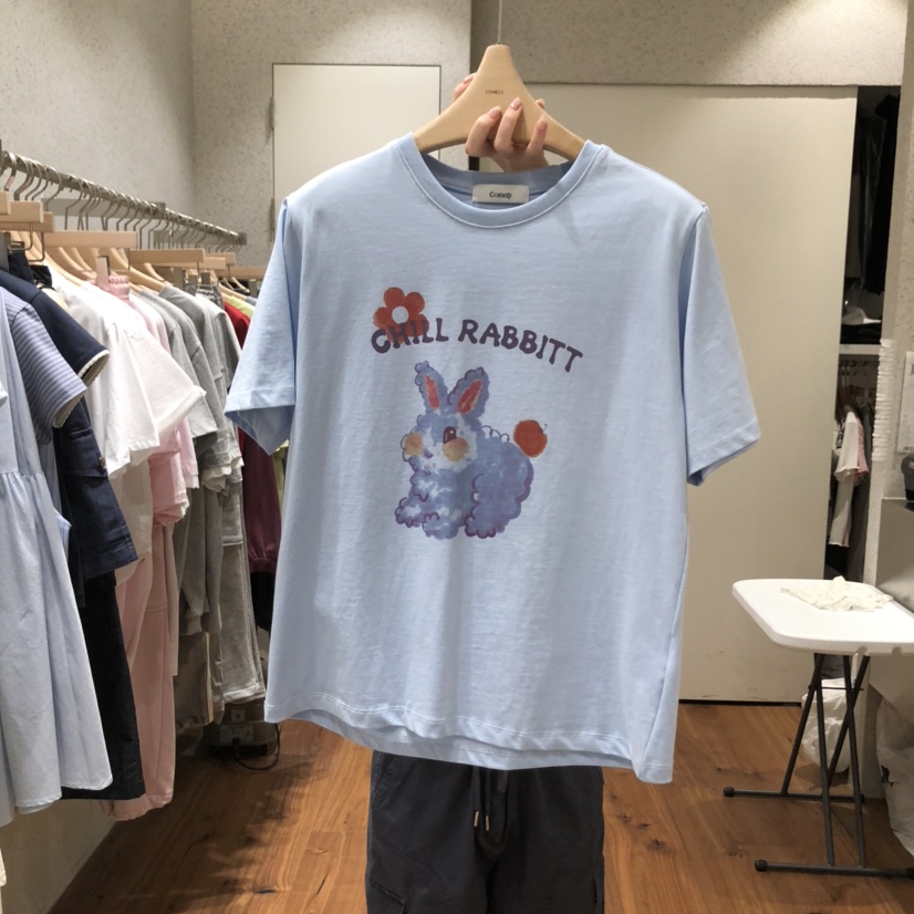 COMELY韓國直郵㊣女裝新品時尚推薦休閑熱賣人氣25春夏T恤COMELYT恤圖色2