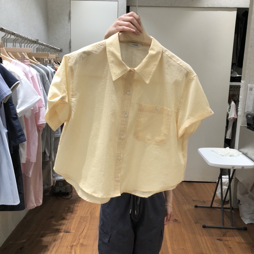 COMELY韓國直郵㊣東大門實拍女裝新款25春夏襯衫蕾絲衫透明COMELY襯衫/蕾絲衫圖色3