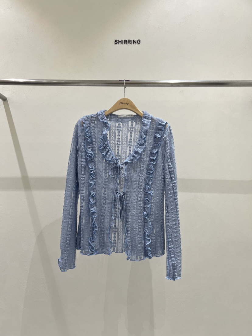 SHIRRING韓國直郵㊣女裝新款推薦休閑人氣時尚25春夏襯衫蕾絲衫SHIRRING襯衫/蕾絲衫圖色2
