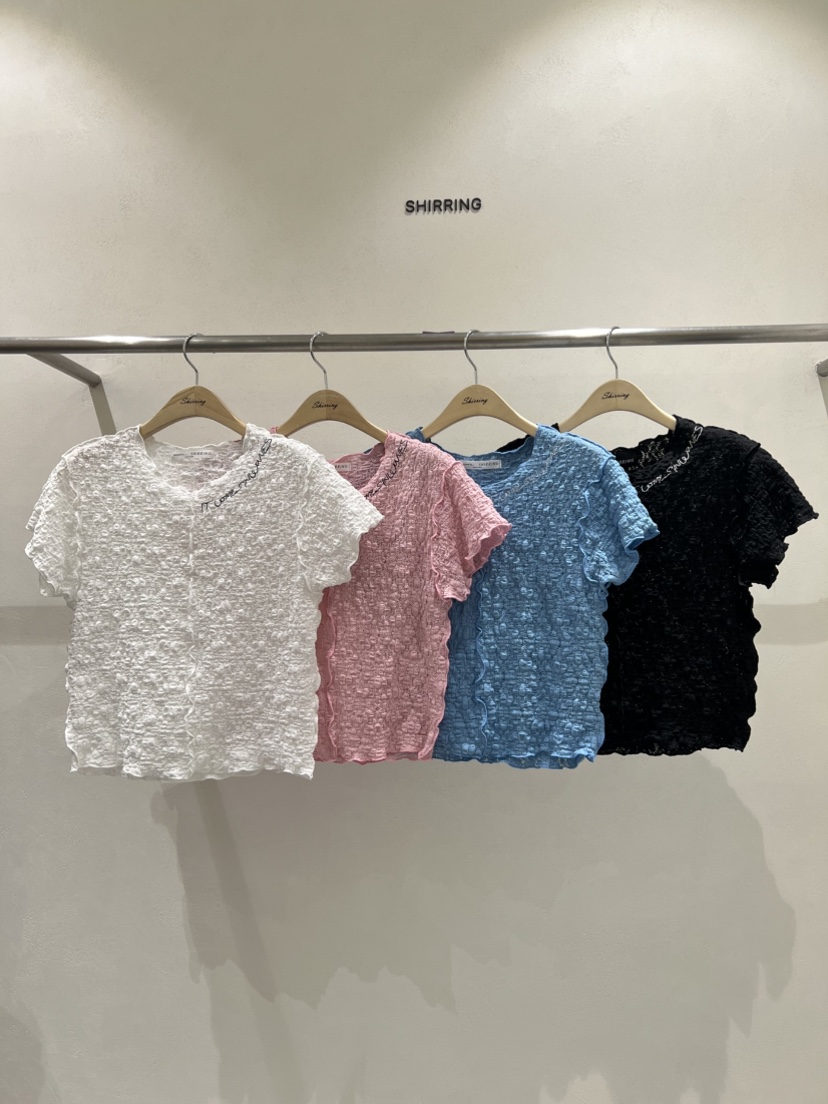 SHIRRING直郵韓國代購㊣女裝新品熱賣人氣休閑時尚25春夏T恤SHIRRINGT恤