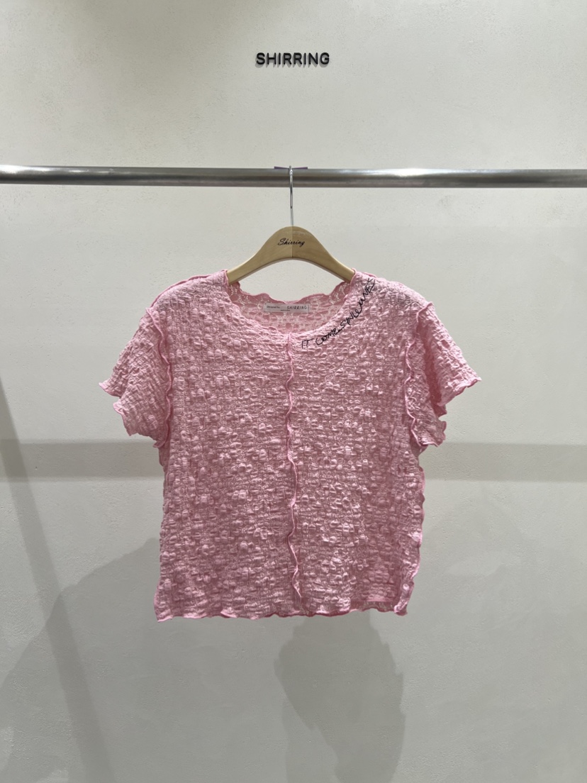 SHIRRING直郵韓國代購㊣女裝新品熱賣人氣休閑時尚25春夏T恤SHIRRINGT恤圖色2