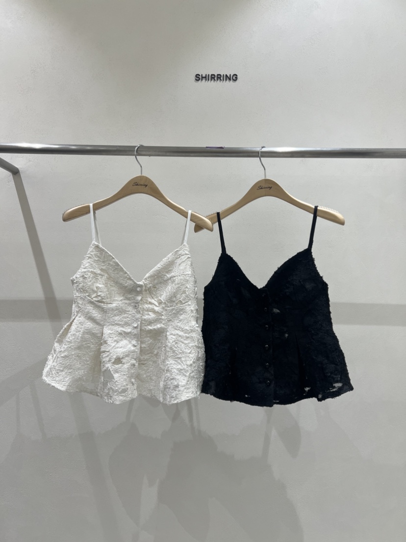 SHIRRING韓國㊣直郵東大門代購女裝新品熱賣時尚25春夏吊帶背心SHIRRING吊帶/背心