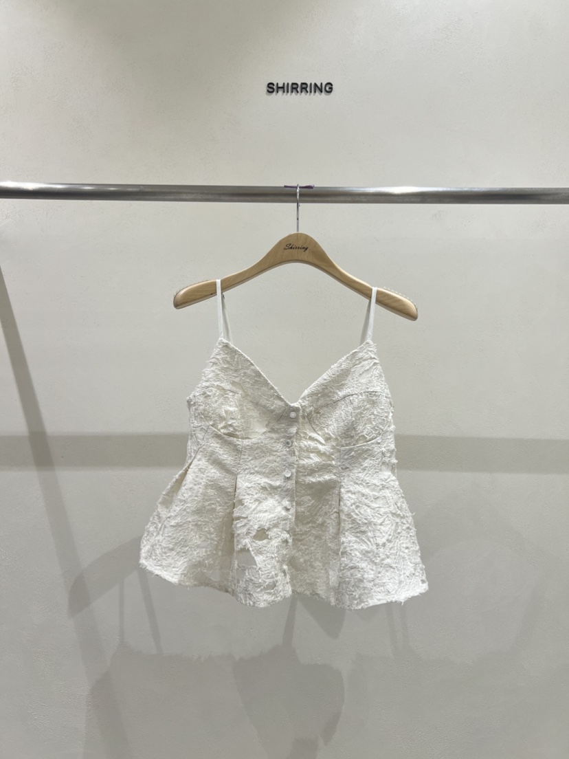 SHIRRING韓國㊣直郵東大門代購女裝新品熱賣時尚25春夏吊帶背心SHIRRING吊帶/背心