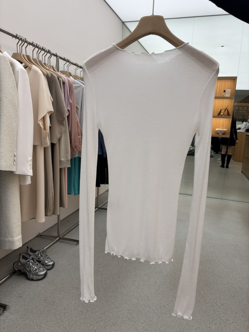 JUJU韓國直郵女裝新品真品人氣熱賣職業休閑時尚長袖T恤透明JUJU長袖T恤
