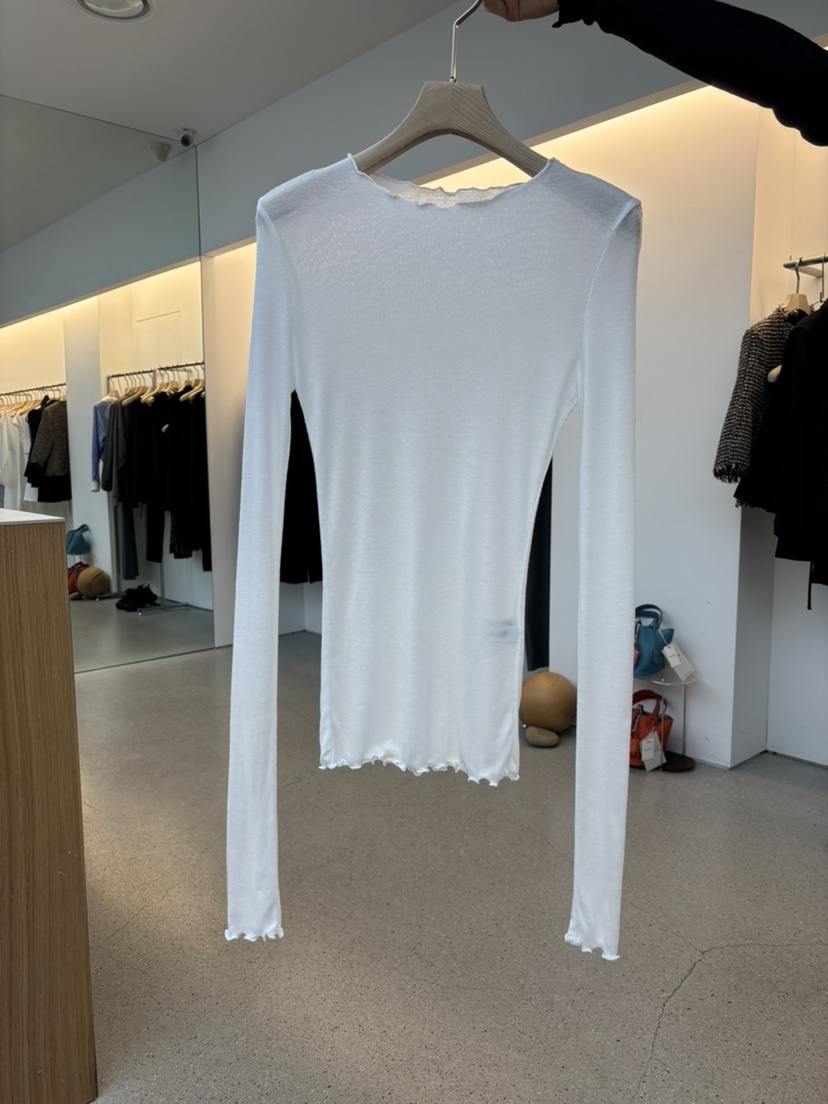 JUJU韓國直郵女裝新品真品人氣熱賣職業休閑時尚長袖T恤透明JUJU長袖T恤圖色1
