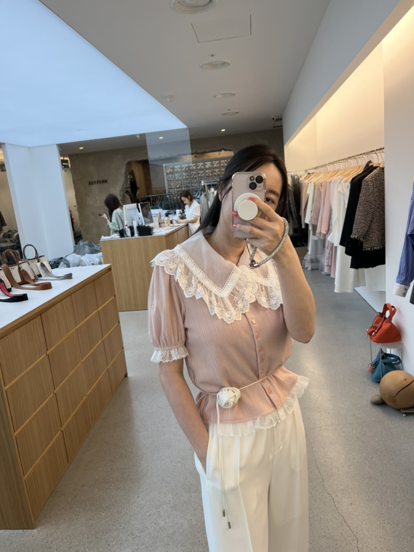JUJU韓國直郵女士新品推薦人氣職業時尚真品休閑襯衫蕾絲衫JUJU襯衫/蕾絲衫
