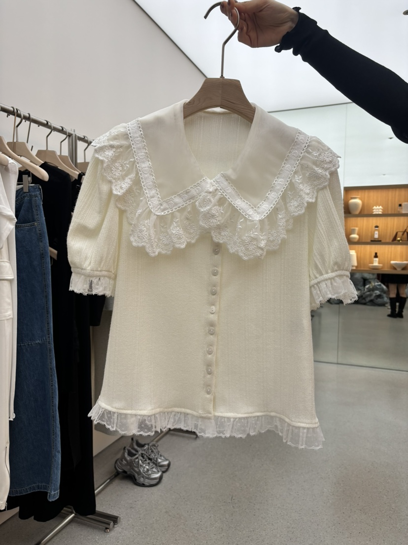 JUJU韓國直郵女士新品推薦人氣職業時尚真品休閑襯衫蕾絲衫JUJU襯衫/蕾絲衫