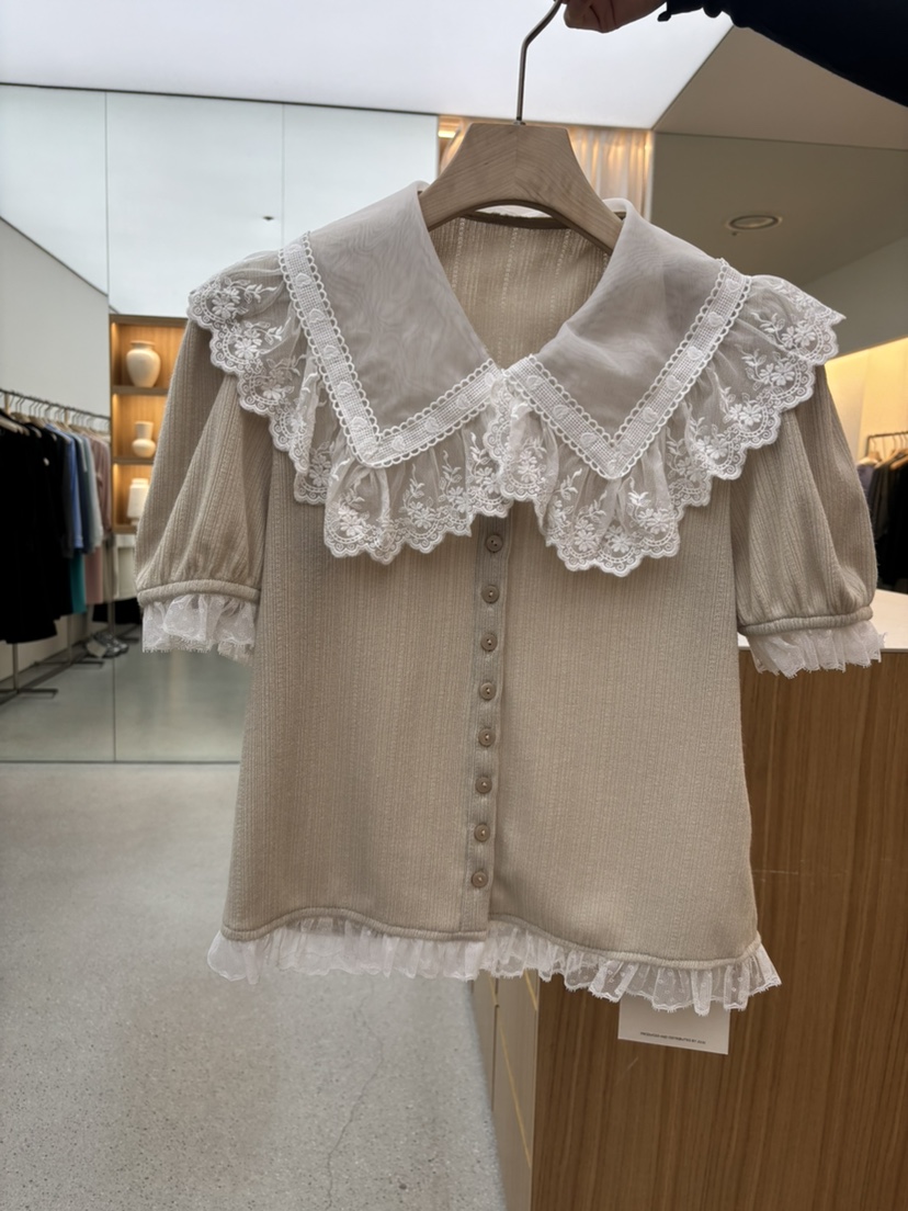 JUJU韓國直郵女士新品推薦人氣職業時尚真品休閑襯衫蕾絲衫JUJU襯衫/蕾絲衫圖色3