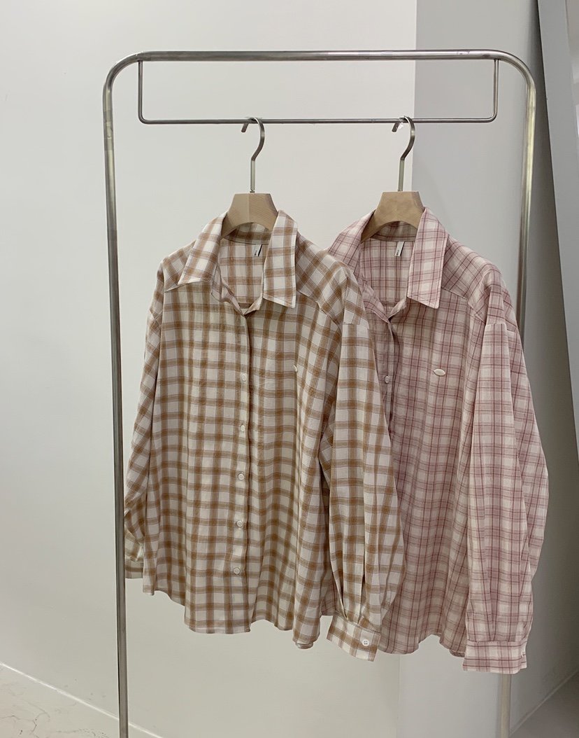 MELLOUNGE-멜라운지-T韓國代購女裝新品職業襯衫蕾絲衫格紋MELLOUNGE-T襯衫/蕾絲衫