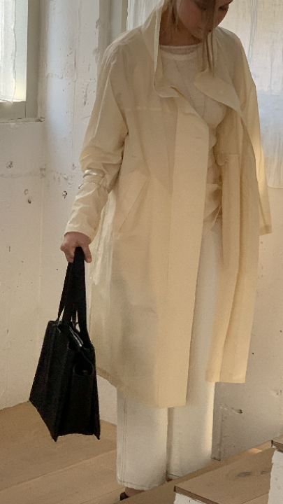 LIVE FOREVER韓國代購女士新款熱賣時尚人氣25春夏長款風衣LIVE FOR_EVER長款風衣