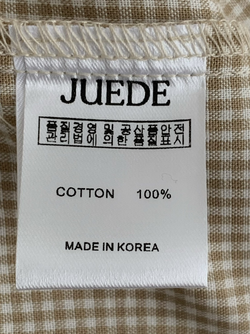 JUEDE(此品牌容易投訴)東大門實拍女士新品25春夏襯衫蕾絲衫格紋JUEDE襯衫/蕾絲衫