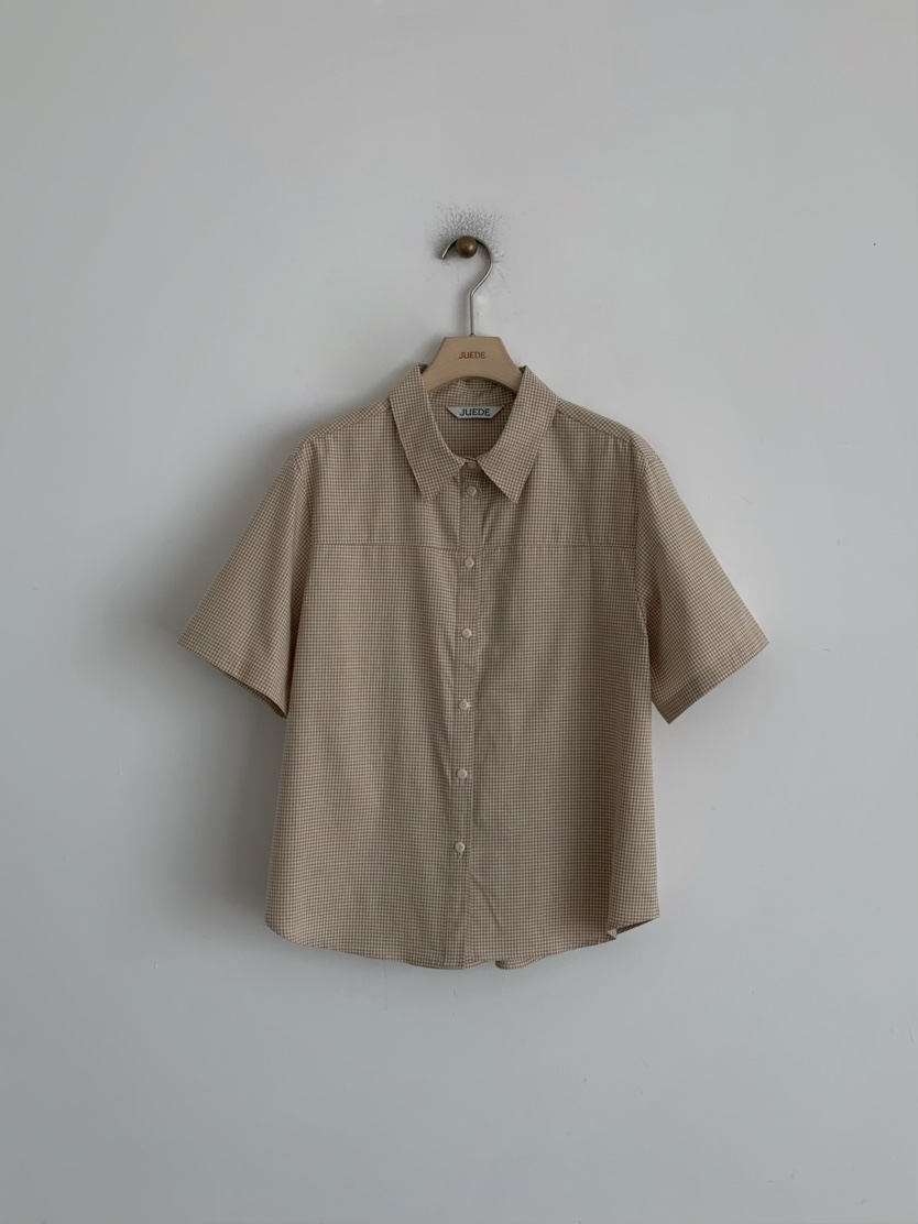 JUEDE(此品牌容易投訴)東大門實拍女士新品25春夏襯衫蕾絲衫格紋JUEDE襯衫/蕾絲衫圖色2