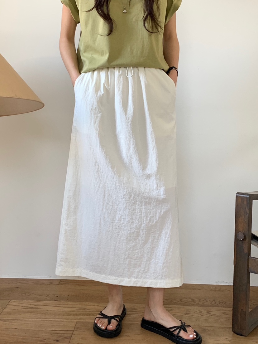 WOOD東大門實拍女士新品真品人氣推薦職業熱賣長裙綁帶長款WOOD長裙