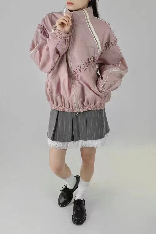 TWOWAY東大門直郵女士新品時尚人氣25春夏熱賣夾克皮革褶皺TWOWAY夾克