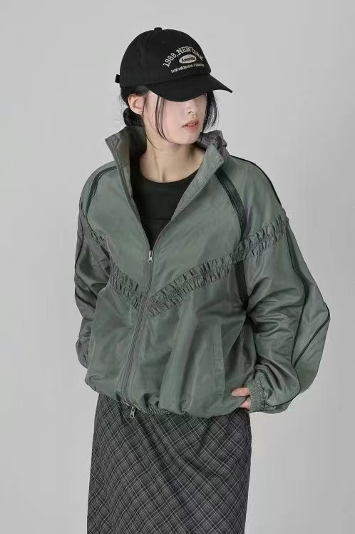 TWOWAY東大門直郵女士新品時尚人氣25春夏熱賣夾克皮革褶皺TWOWAY夾克