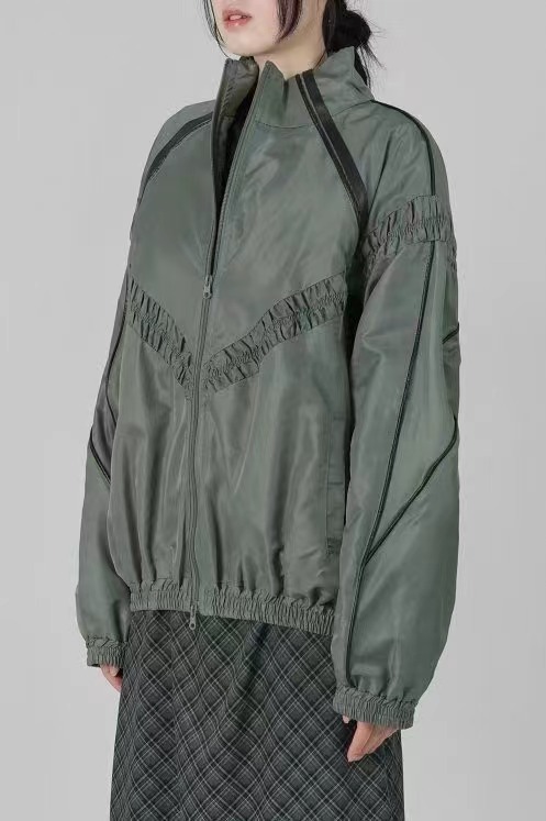 TWOWAY東大門直郵女士新品時尚人氣25春夏熱賣夾克皮革褶皺TWOWAY夾克