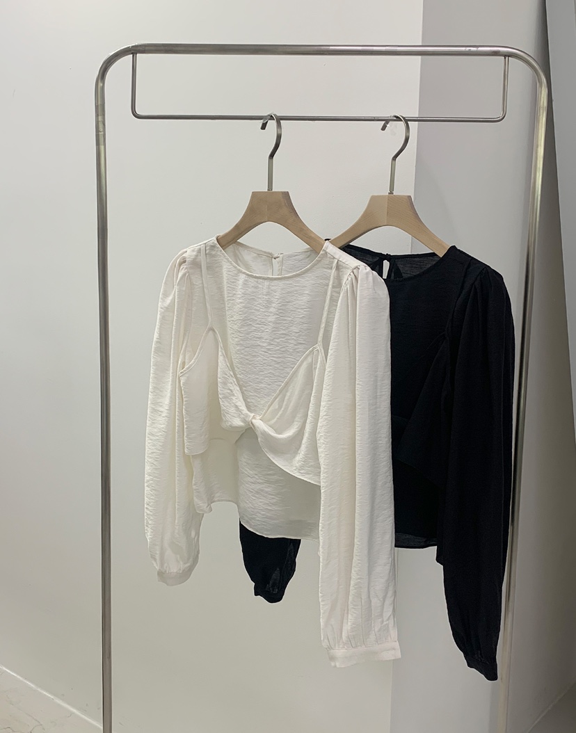 MELLOUNGE-멜라운지-T東大門直郵女裝新品時尚襯衫蕾絲衫緊身MELLOUNGE-T襯衫/蕾絲衫圖色2左二色