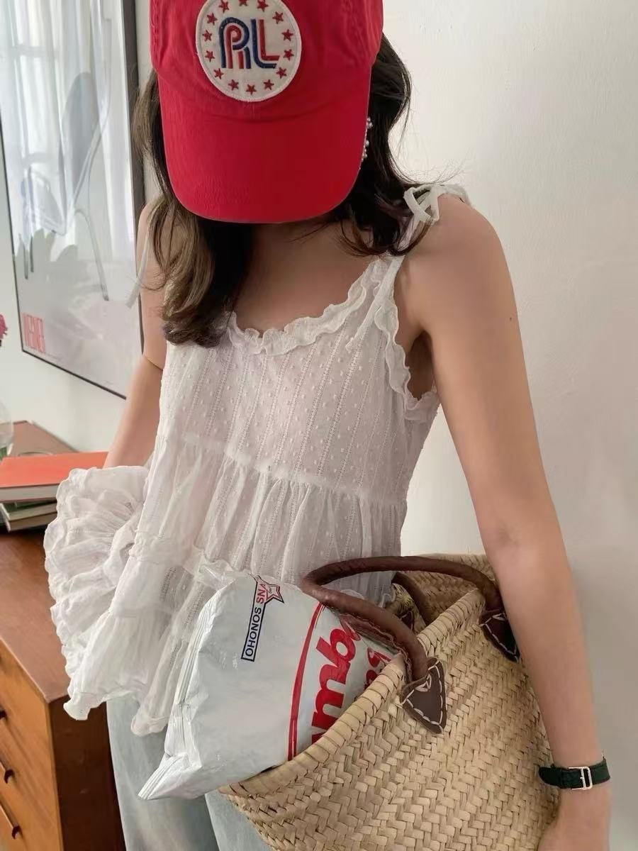 CRONG韓國直郵㊣東大門實拍女裝新品休閑人氣25春夏吊帶背心喇叭CRONG吊帶/背心