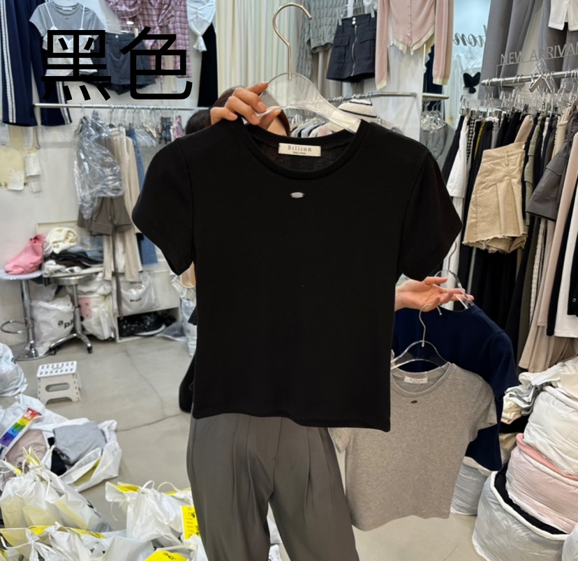BILLION-L韓國㊣直郵東大門代購女裝新品時尚推薦人氣25春夏T恤BILLION-LT恤圖色2