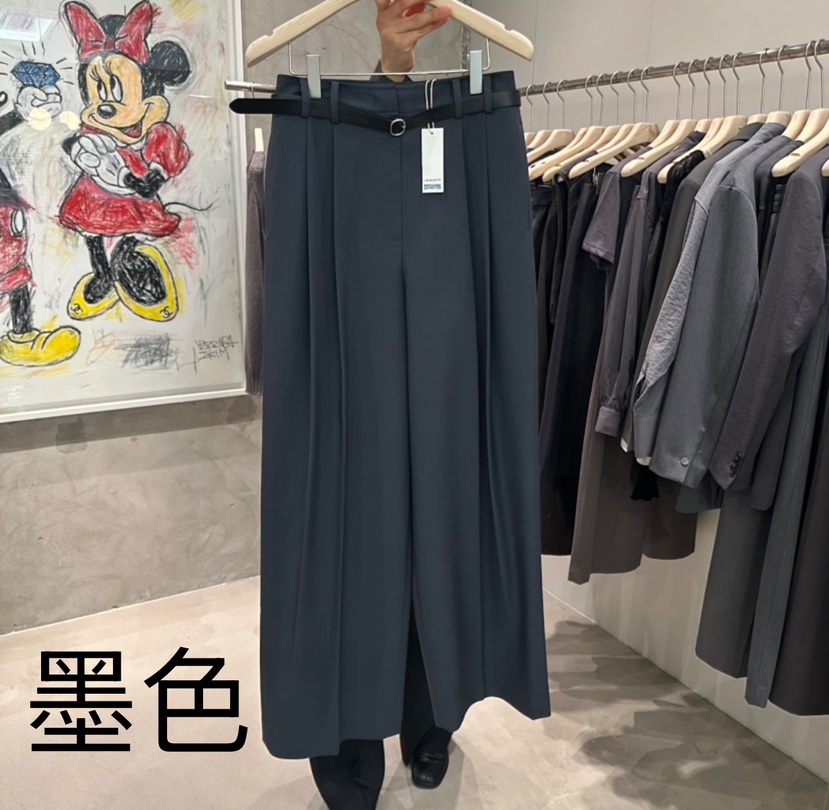 LAMAGIEPIE韓國直郵㊣東大門實拍女裝新款人氣休閑褲含腰帶LAMAGIE GREY休閑褲圖色3